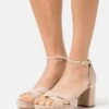 Leather - Sandalen Met Plateauzool - Beige