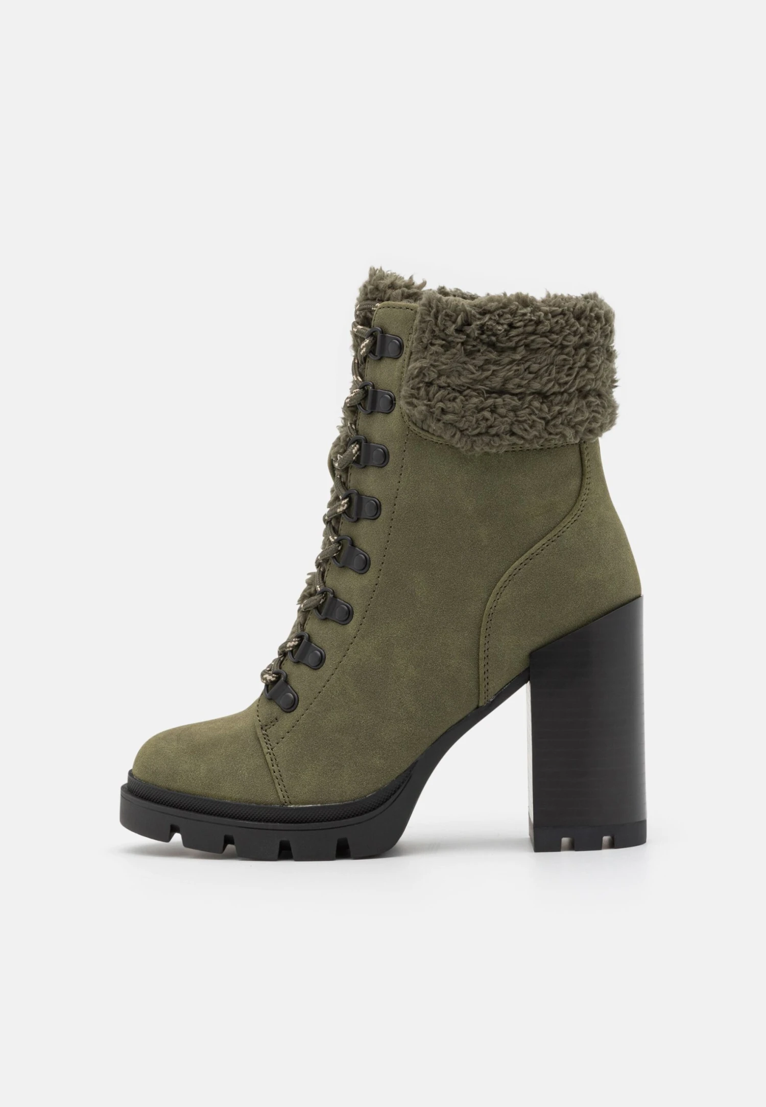 Anna Field Leather - Veterboots - Khaki 2 Anna Field Leather - Veterboots - Khaki - Afbeelding 2