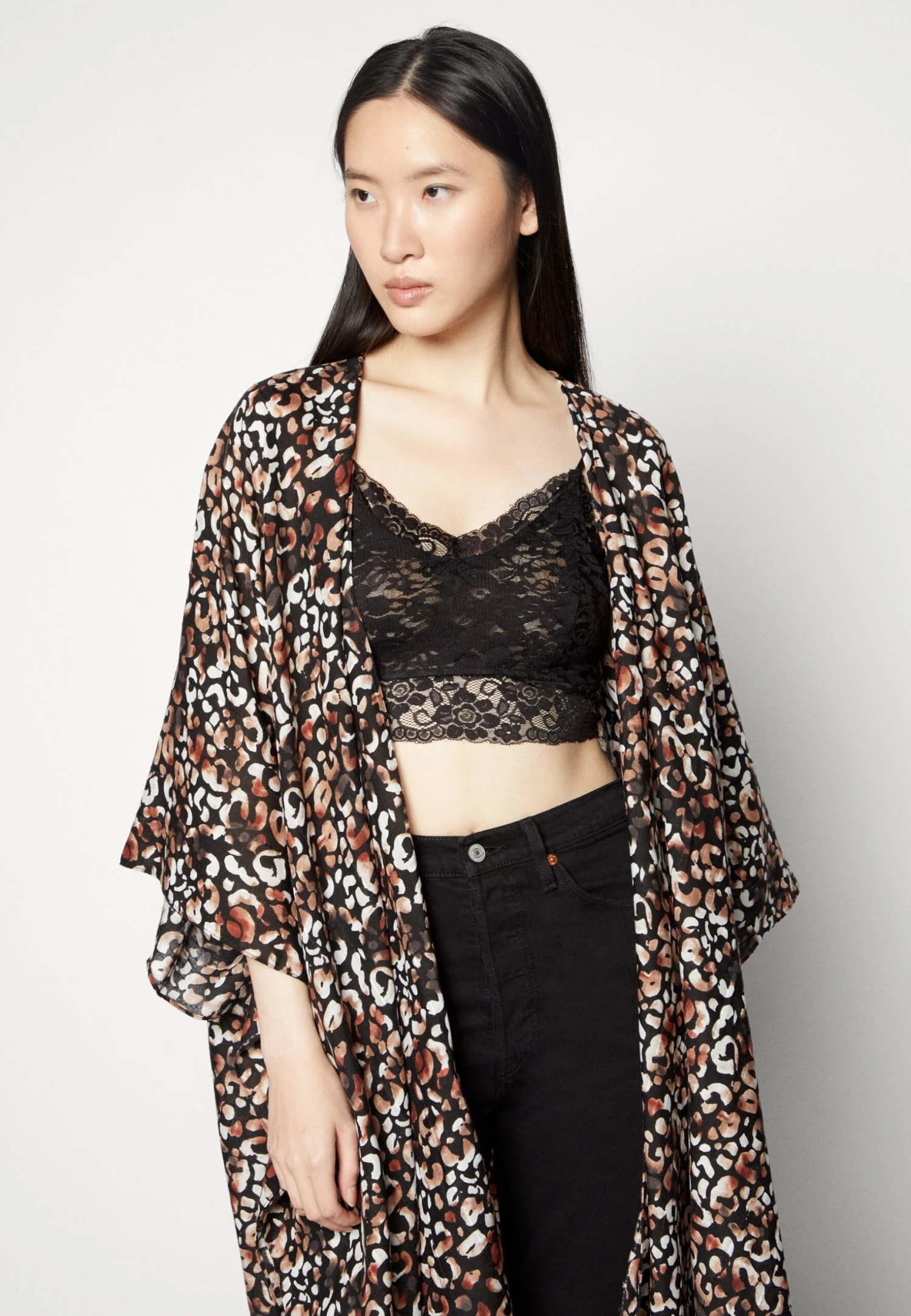 Anna Field Poncho - Brown/Black 4 Anna Field Poncho - Brown/Black - Afbeelding 4