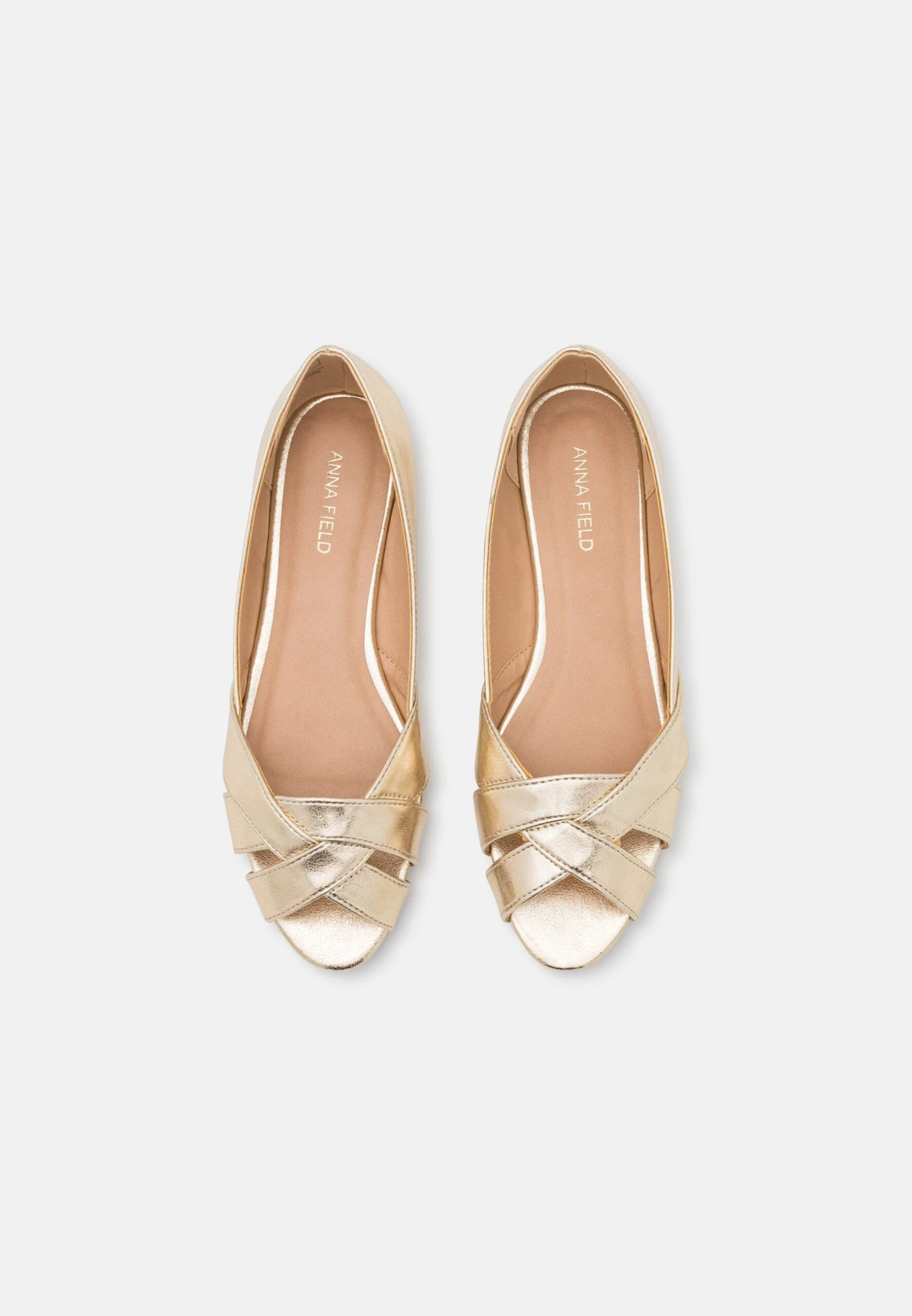Anna Field Peeptoe Ballerina'S - Gold 6 Anna Field Peeptoe Ballerina'S - Gold - Afbeelding 6