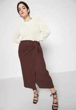 Curvy Textured Sarong Midi Skirt - Wikkelrok - Brown -Anna Field 49784824a17b4718aa7a745c7f75ba23 scaled