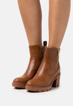 Anna Field Enkellaarsjes Met Plateauzool - Cognac