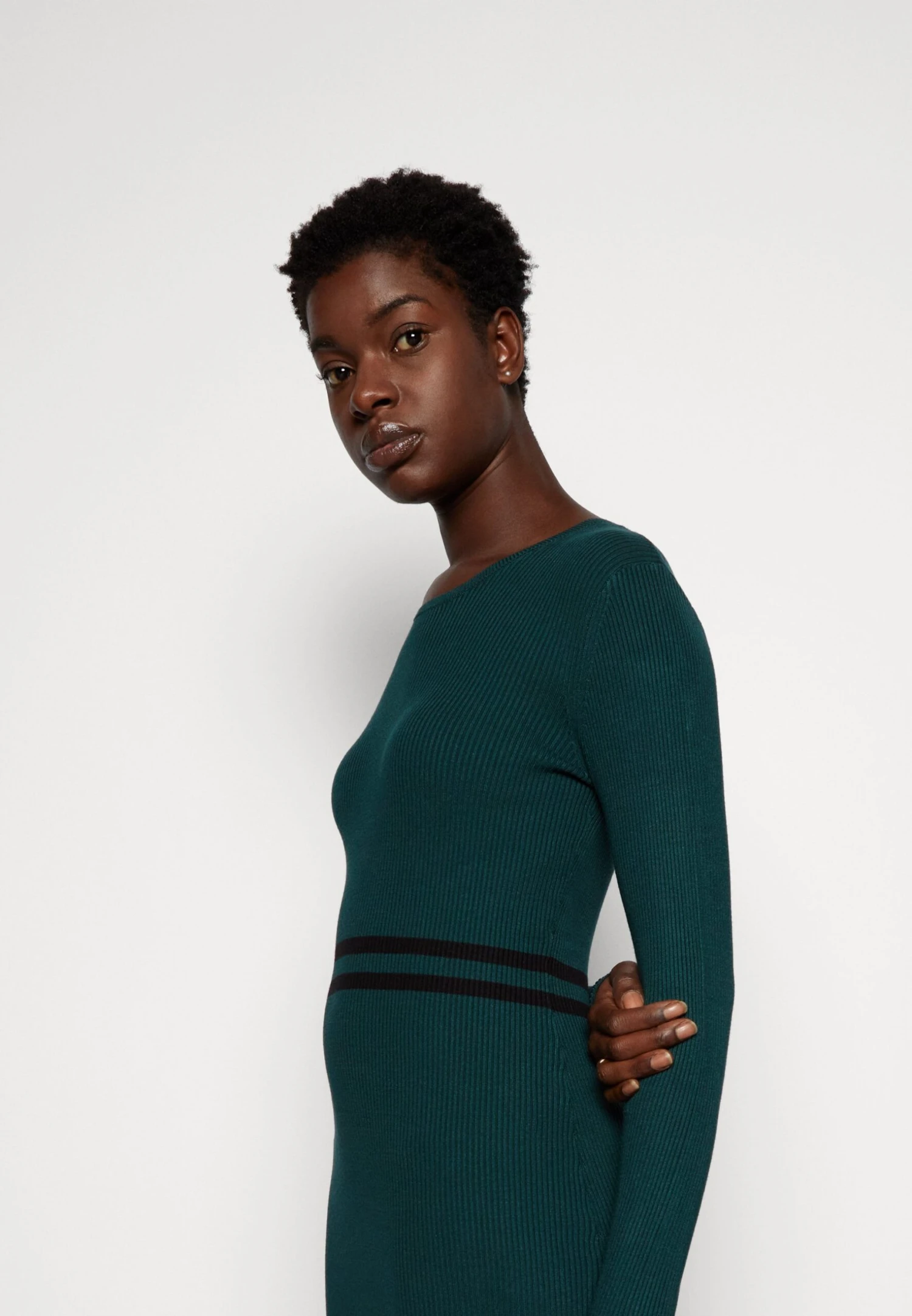 Anna Field Gebreide Jurk - Dark Green/Black 4 Anna Field Gebreide Jurk - Dark Green/Black - Afbeelding 4