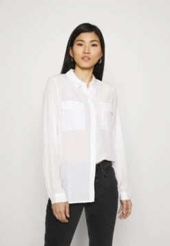 Anna Field Basic Blouse With Front Pockets - Overhemdblouse - Offwhite