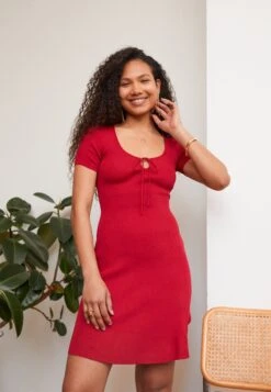 Anna Field Gebreide Jurk - Red
