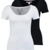 Anna Field 2 Pack- T-Shirt Basic - Black/White