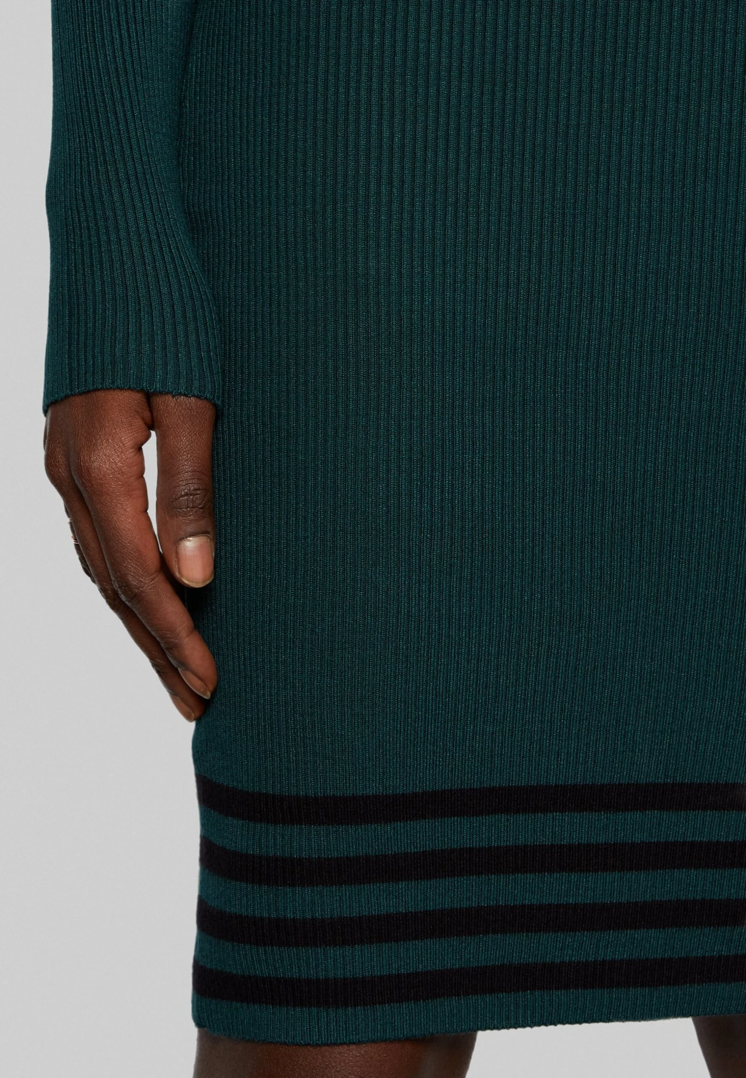 Anna Field Gebreide Jurk - Dark Green/Black 6 Anna Field Gebreide Jurk - Dark Green/Black - Afbeelding 6