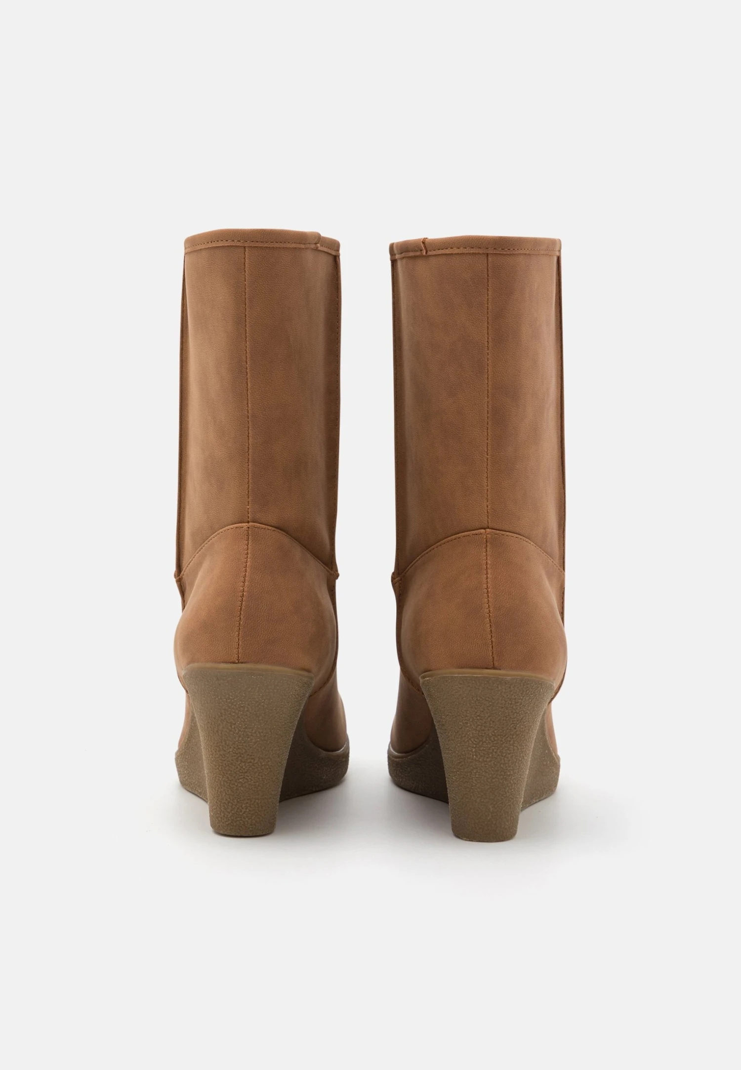 Anna Field Winter Boot - Enkellaarsjes Met Sleehak - Cognac 4 Anna Field Winter Boot - Enkellaarsjes Met Sleehak - Cognac - Afbeelding 4