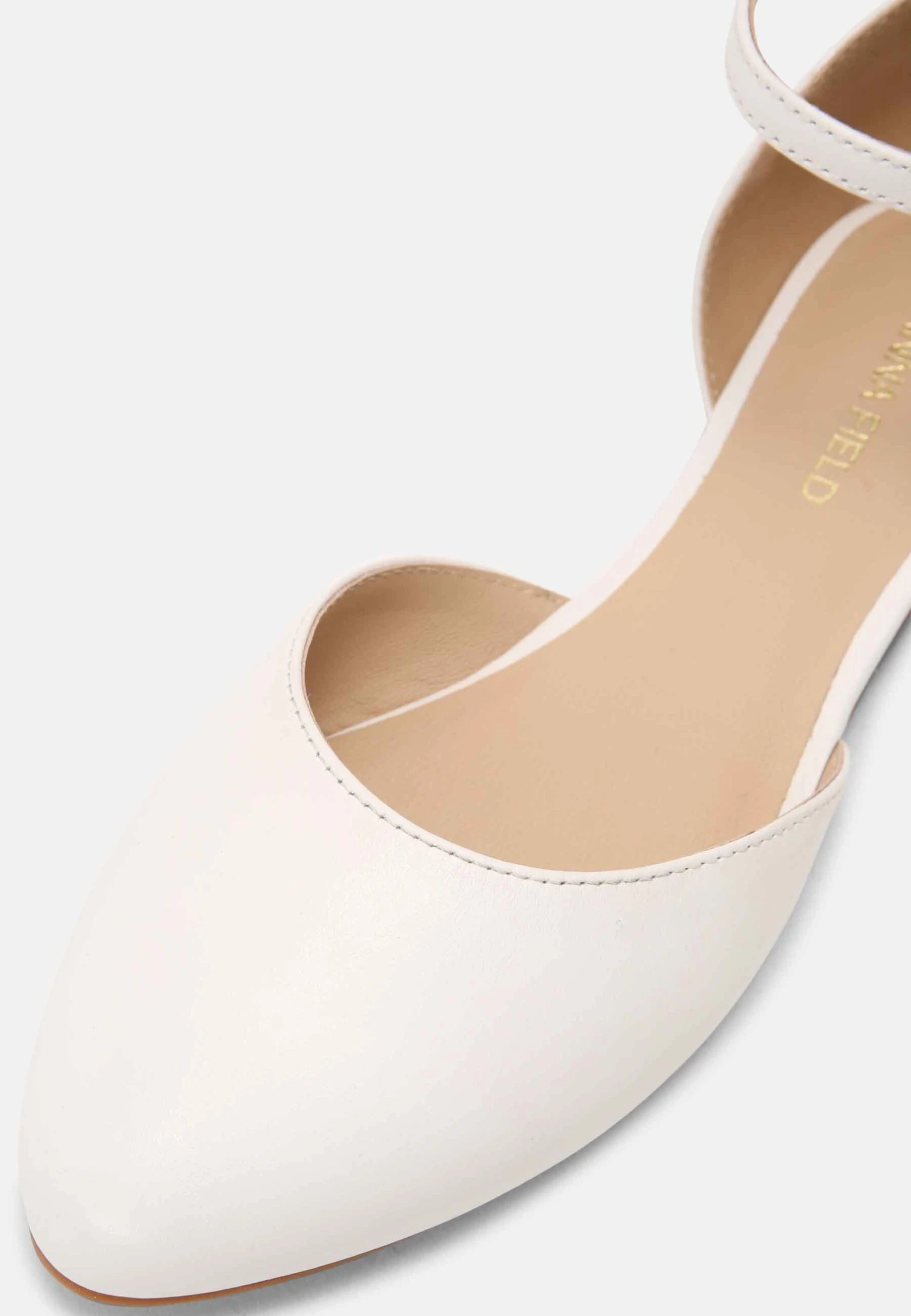 Leather - Ballerina'S Met Enkelbandjes -White 6 Leather - Ballerina'S Met Enkelbandjes -White - Afbeelding 6