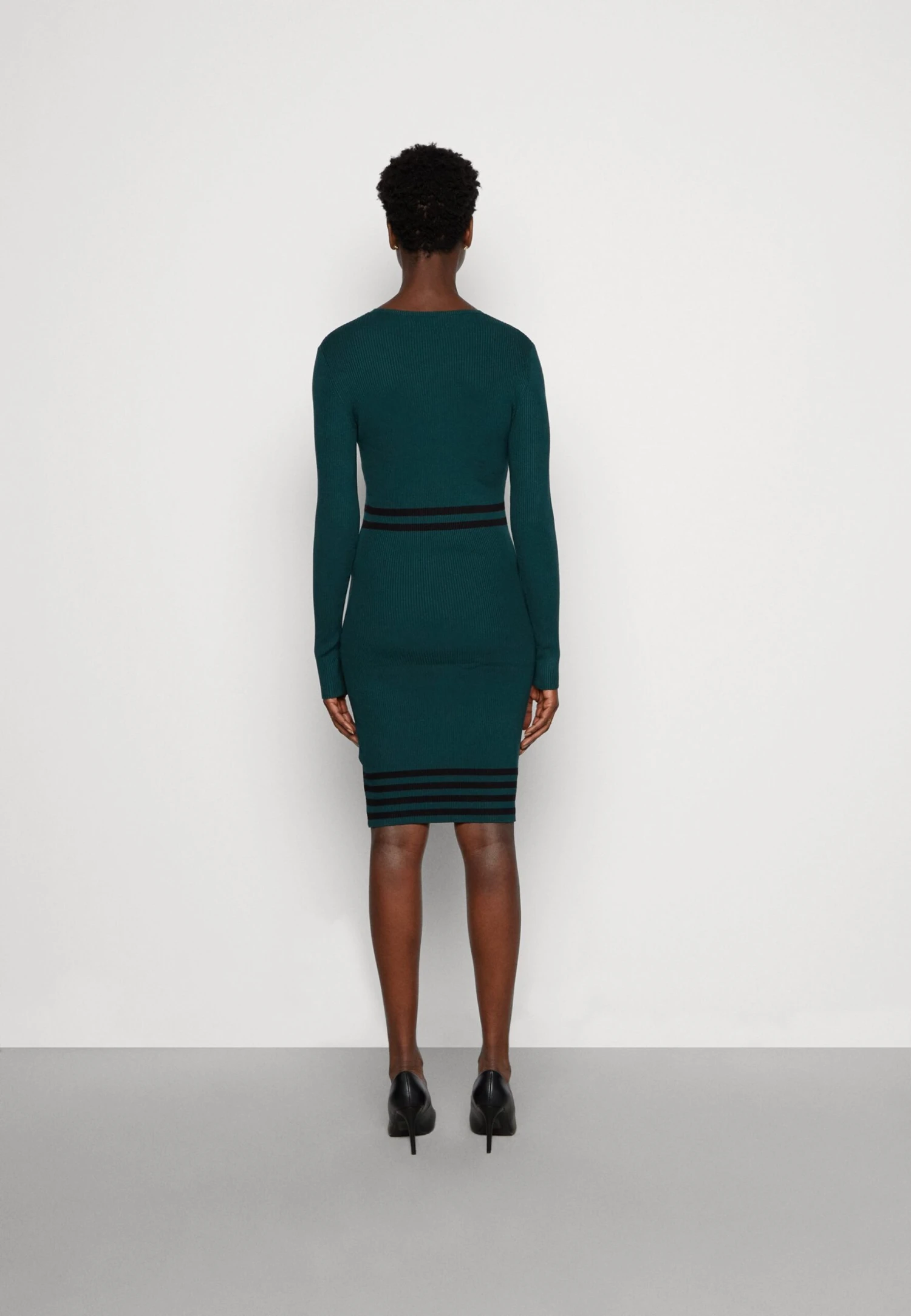 Anna Field Gebreide Jurk - Dark Green/Black 3 Anna Field Gebreide Jurk - Dark Green/Black - Afbeelding 3