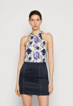 Anna Field Top - White/Blue