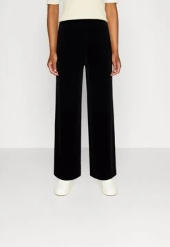 Anna Field VelvetWide Leg Trousers - Broek - Black