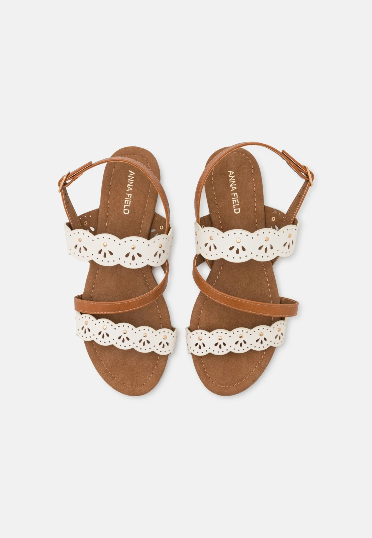Anna Field Sandalen - White/Cognac 6 Anna Field Sandalen - White/Cognac - Afbeelding 6