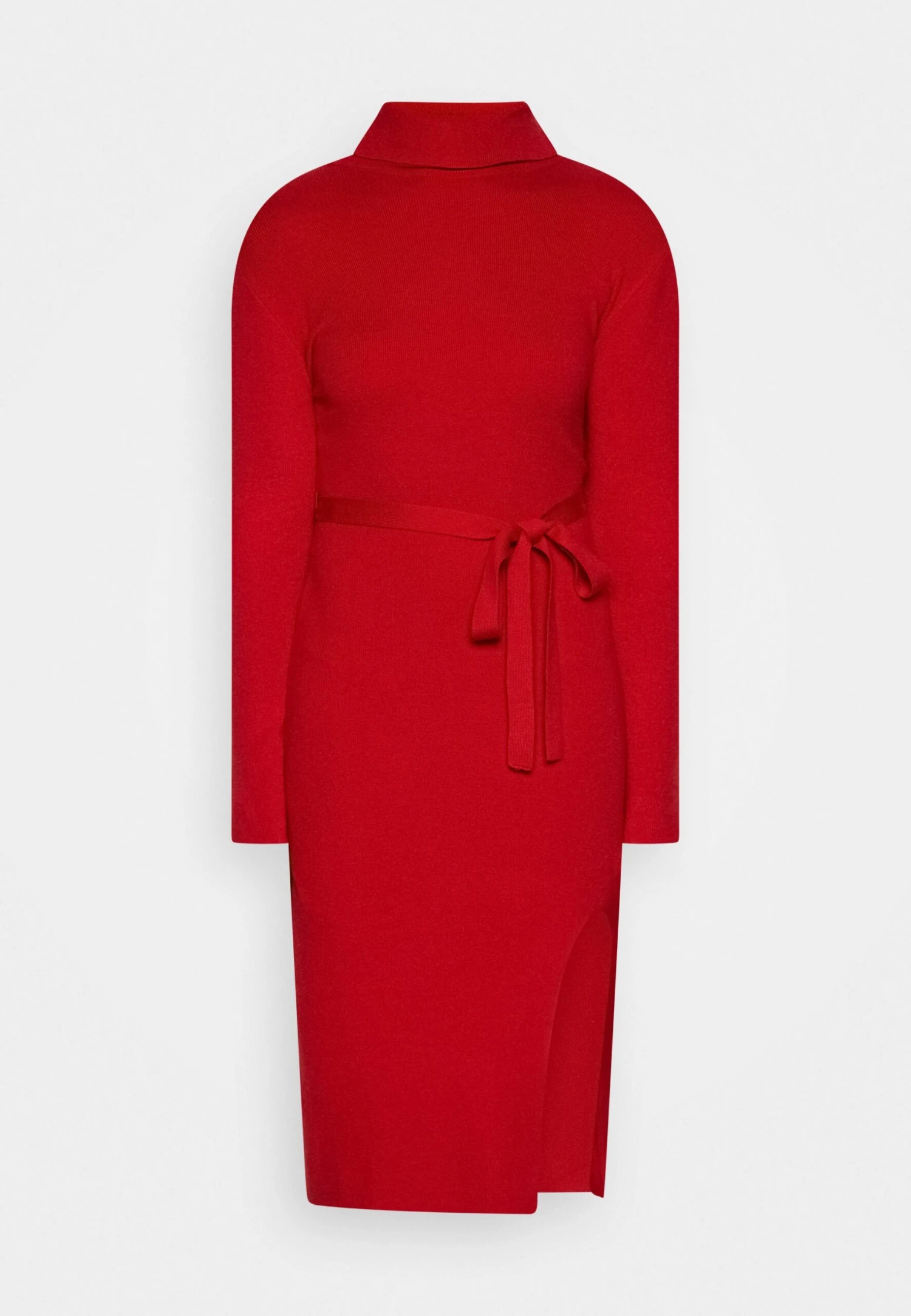 Anna Field Rollkragen Ripp Mini Strickkleid Mit Gürtel - Gebreide Jurk - Red 5 Anna Field Rollkragen Ripp Mini Strickkleid Mit Gürtel - Gebreide Jurk - Red - Afbeelding 5