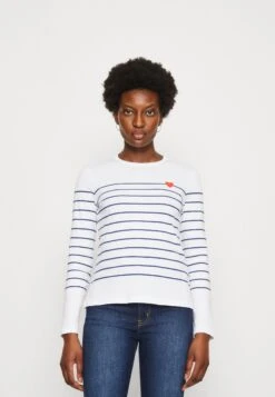 Anna Field Longsleeve - White/Dark Blue