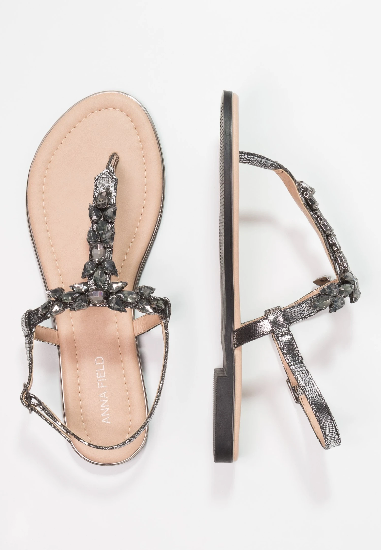 Anna Field Teensandalen - Dark Gray 3 Anna Field Teensandalen - Dark Gray - Afbeelding 3