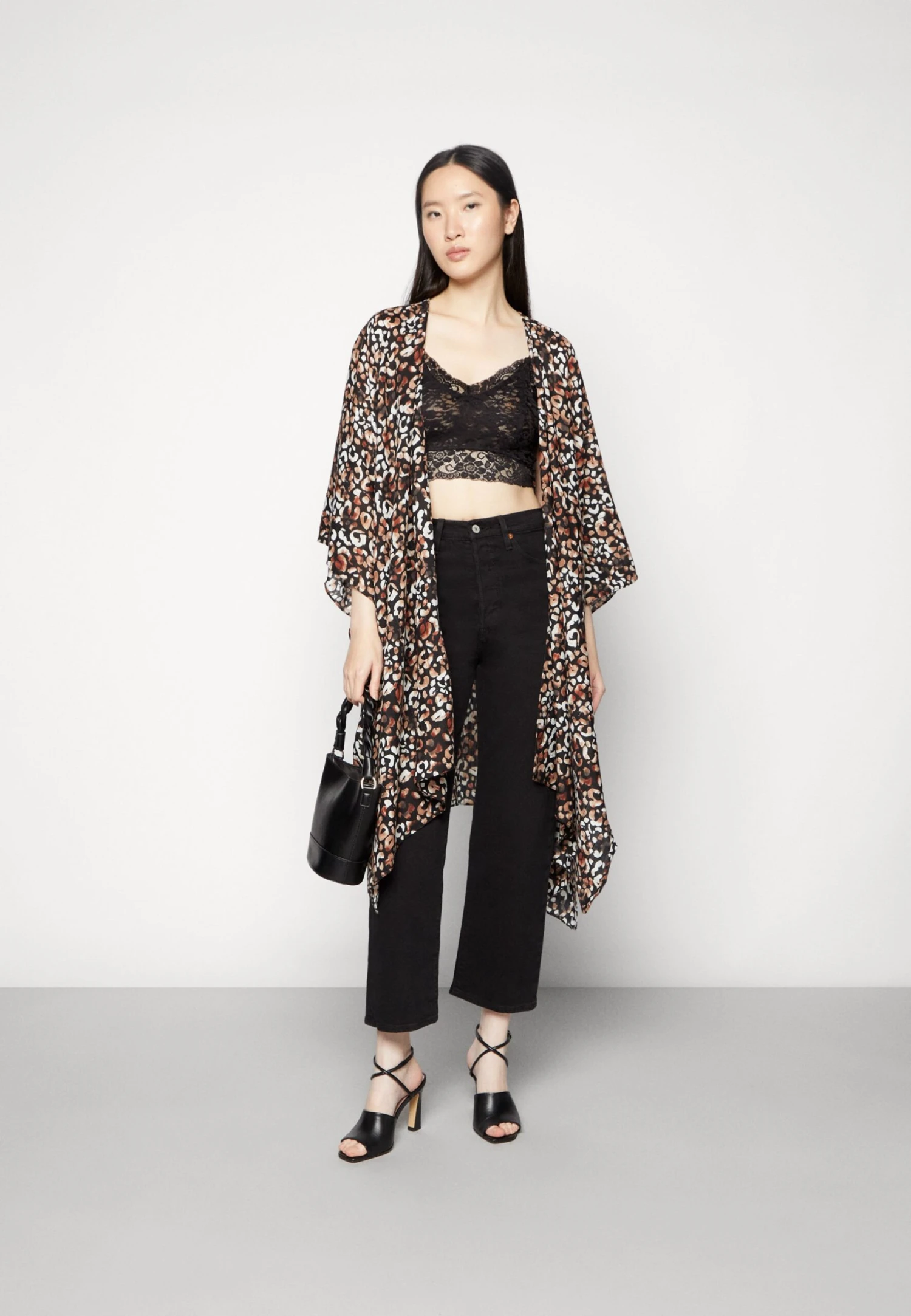 Anna Field Poncho - Brown/Black 2 Anna Field Poncho - Brown/Black - Afbeelding 2