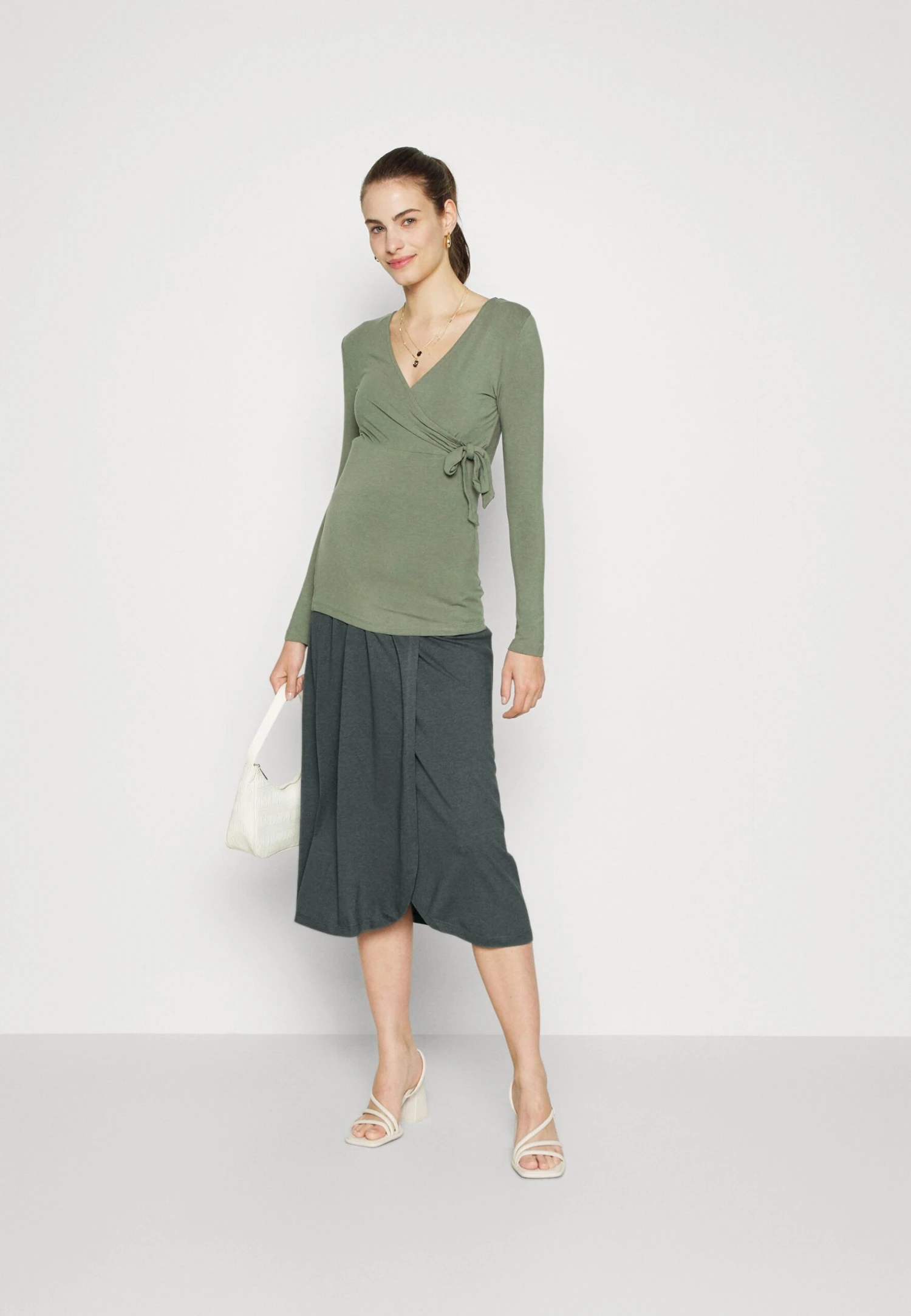 Maternity Basic Midi Skirt- Kokerrok - Light Green 2 Maternity Basic Midi Skirt- Kokerrok - Light Green - Afbeelding 2