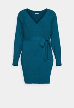 Wrap V Ausschnitt Mini Strickkleid Mit Gürtel - Gebreide Jurk - Teal -Anna Field fc5159f58bee4be986bbac22de2132cb scaled